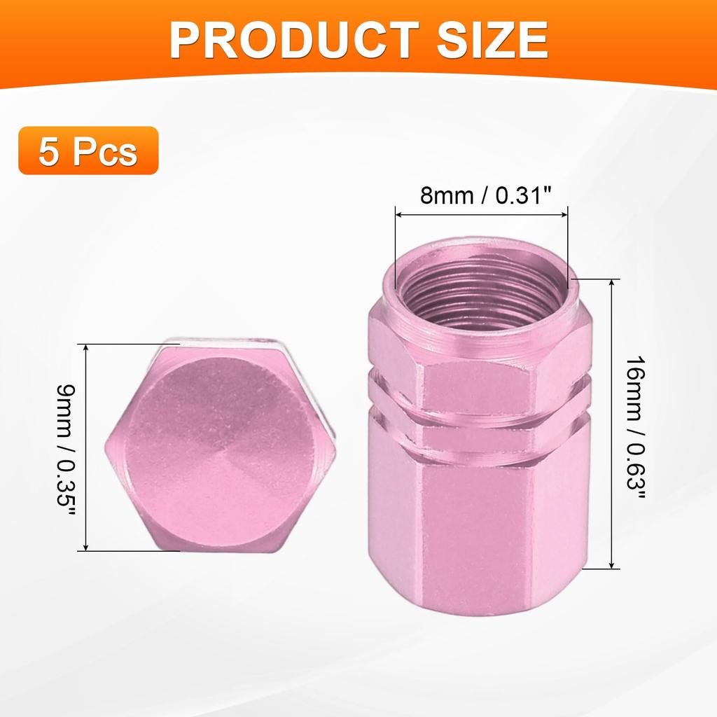 PATIKIL Tire Valve Cap Set of 5 Universal Aluminum Alloy