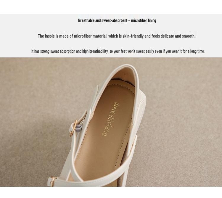 Mary Jane Thick-Soled Chunky Heel Round Toe Shoes - Women's 2023 Spring Collection, Soft-Soled, Plus Size Available.