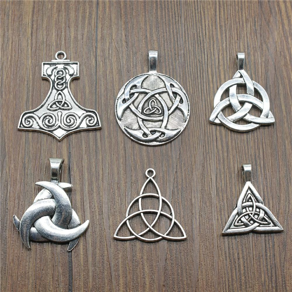 5pcs Antique Silver Color Triquetra Symbol Charms Pendant For Jewelry Making Charms Triquetra Signjewelry Findings DIY