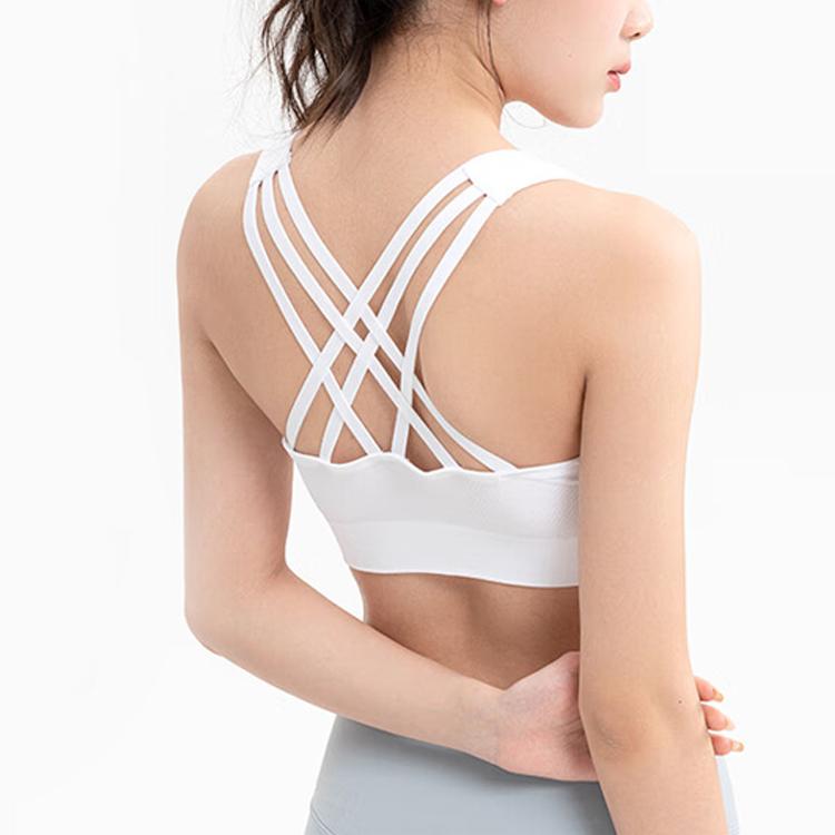 Li Ning Logo Print Supportive Fitness Bra Women Bras White YUBT012-1