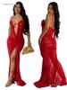 Sexy durchsichtiges Netzkleid mit hohem Schlitz für Damen