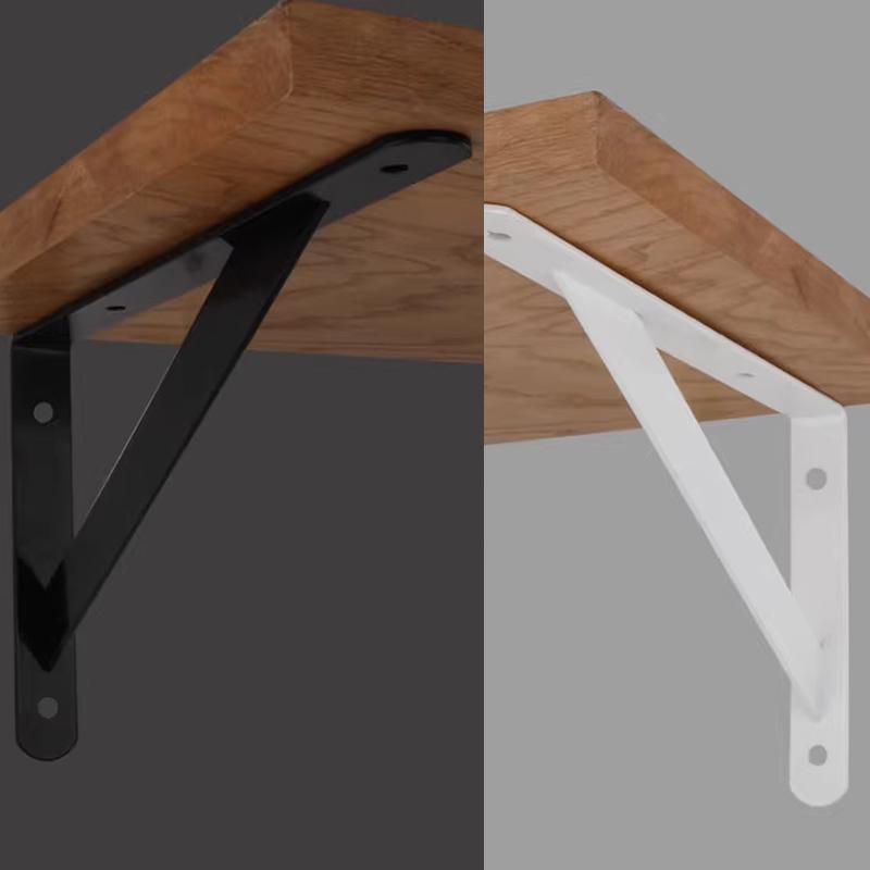2PCS Black/White Triangle Bracket, Wall Right-Angle Angle Iron, Straight Plate Bracket, Wall-Mounted Shelf, Fixed Support Frame