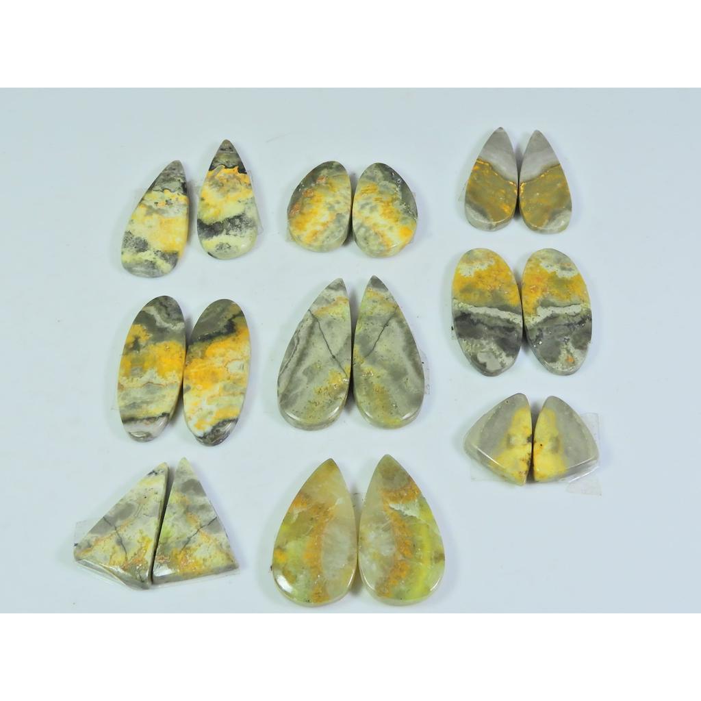 136Cts. Natural Bumble Bee Jasper Pair Mix Cabochon Loose Gemstone 9Pair Lot C-109