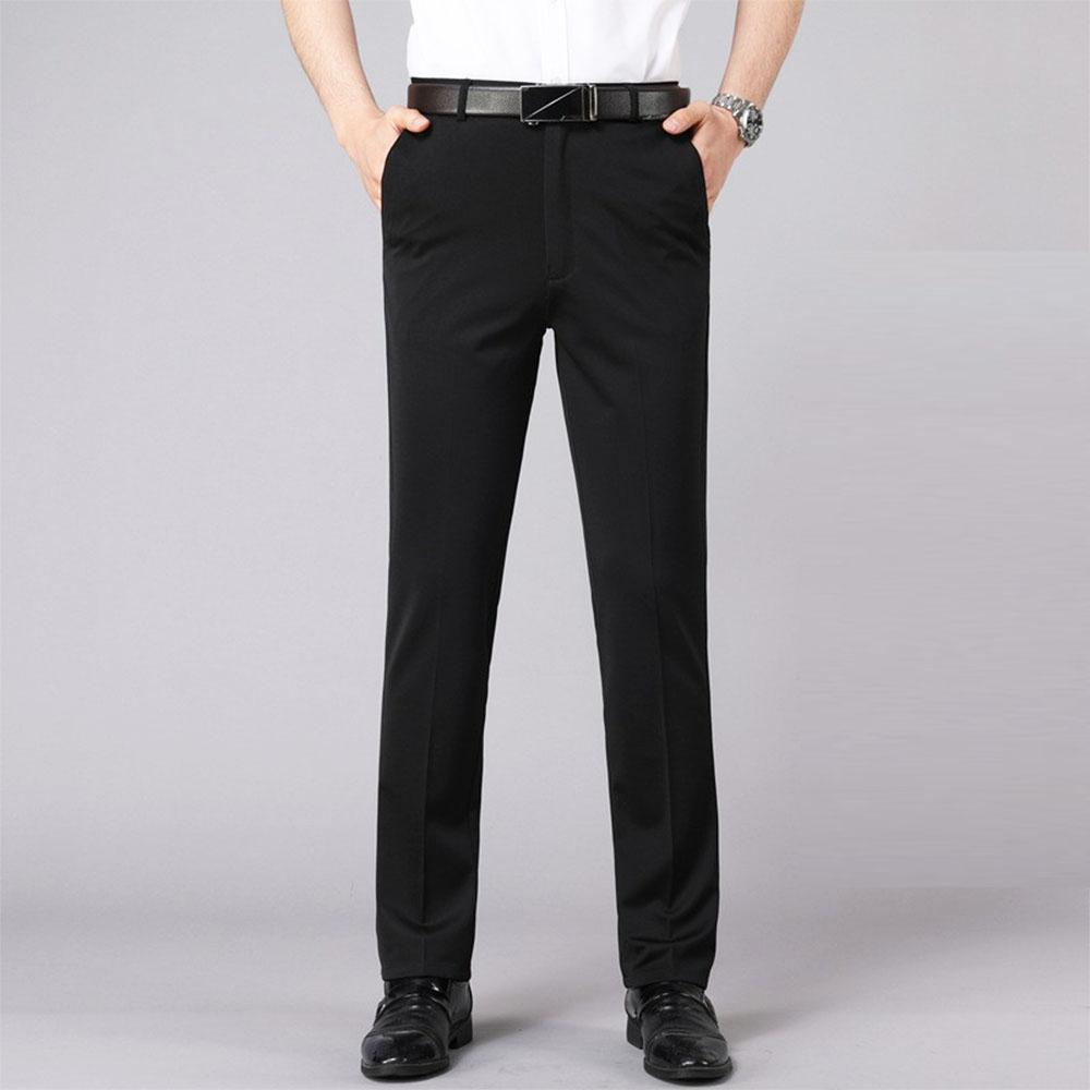 Spring Summer Men's Oversized Elastic Waist Blazer Casual Suits Pants Straight Trousers Office Formal Clothes