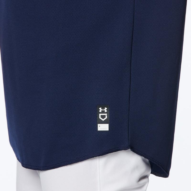 Under Armour Striped Logo Print V-Neck Pullover Short Sleeve T-Shirt Men Tops Navy-Blue 1384738-410