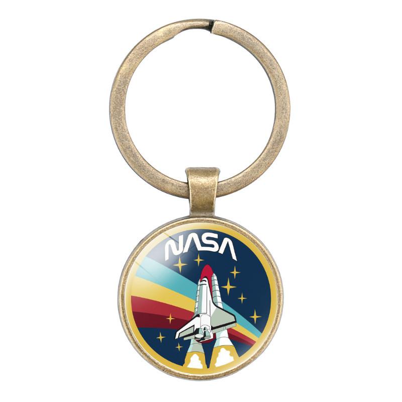 Nasa Logo Enkelzijdige Edelsteen Sleutelhanger Cartoonstijl Gemengd Materiaal Sleutelhanger