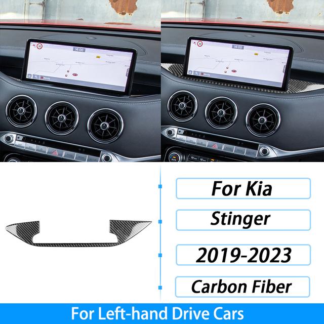 Pentru Kia Stinger - Acoperire Ornament Panou Bază Ecran Navigație Fibră de Carbon Reală Accesorii Autocolant Decor Interior Auto
