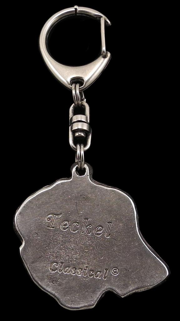 Dachshund Wire-haired, Wiener dog, Badger dog IV - Silver-plated key ring with dog, handbag decoration, backpack pendant by Art-Dog brand