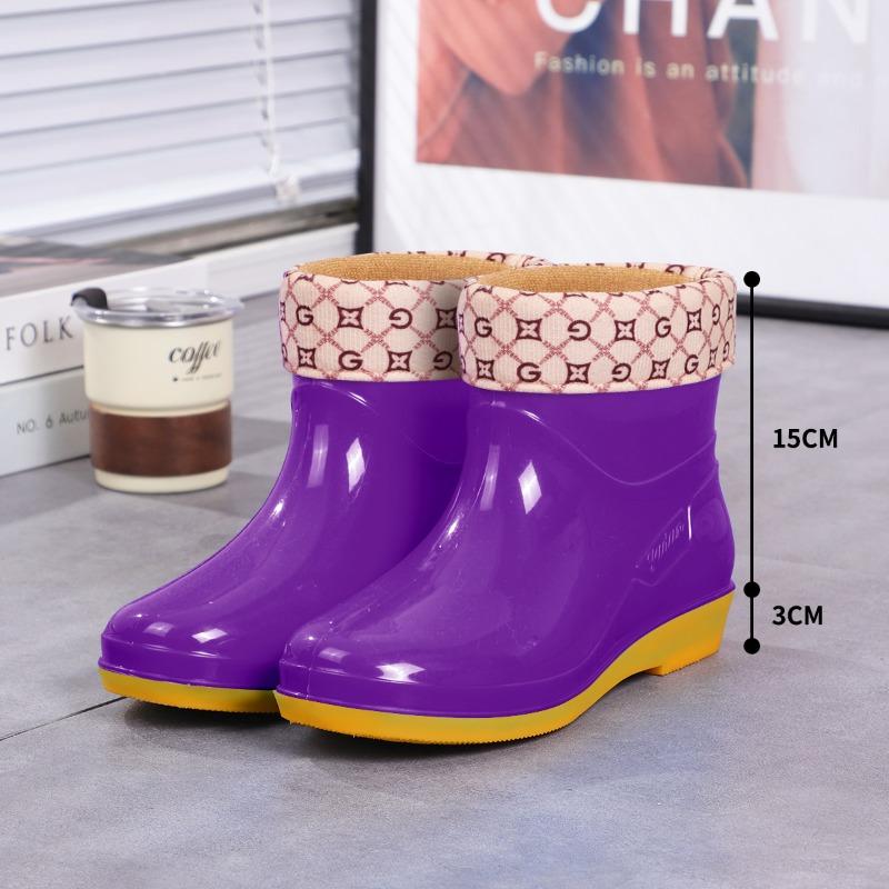 Fashion rain shoes women's adult medium and high rain boots women's 2 new waterproof and non-slip water shoes