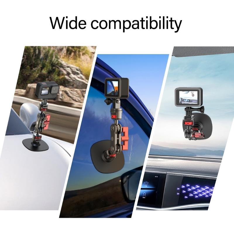 Flexible TPU Camera Mount Strong Adhesive Mount Rotation Base 1/4 Thread Adjustable for Action Camera Accessories