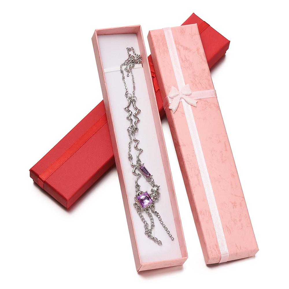 1pc High Quality Paper Ring Necklace Square Box Jewelry Necklace Earrings Rectangular Package Gift Box