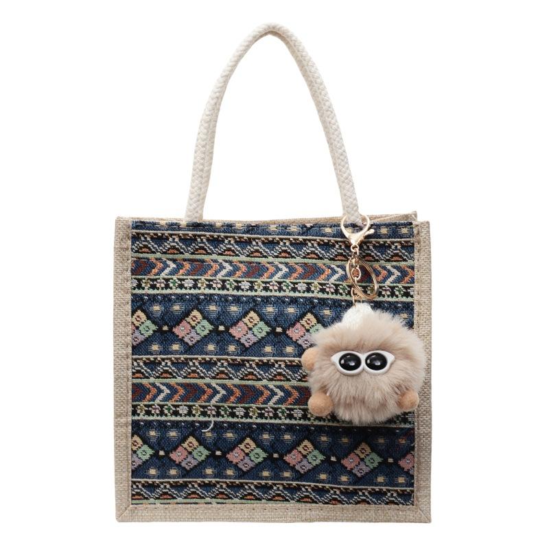 Food Bento Bag Wear-Resistant Portable Shopping Bag Printed Canvas Bag Comfortable For Shopping Commuting Gifting