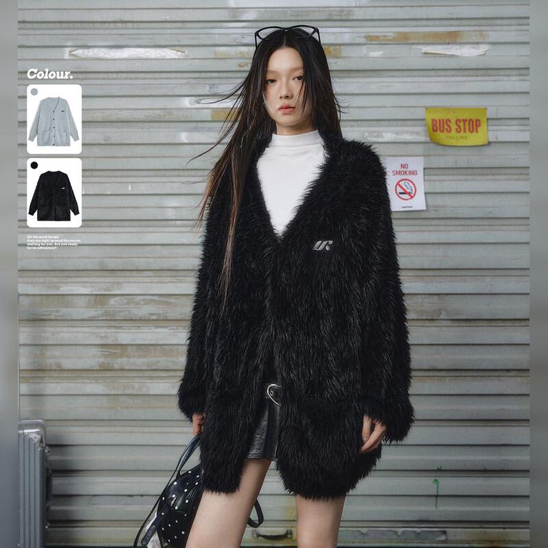 

UNIFREE Women s Faux Mink Knit Cardigan S