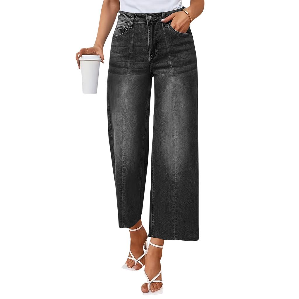 Women's Denim Classic Versatile High Waist Fashionable Trousers