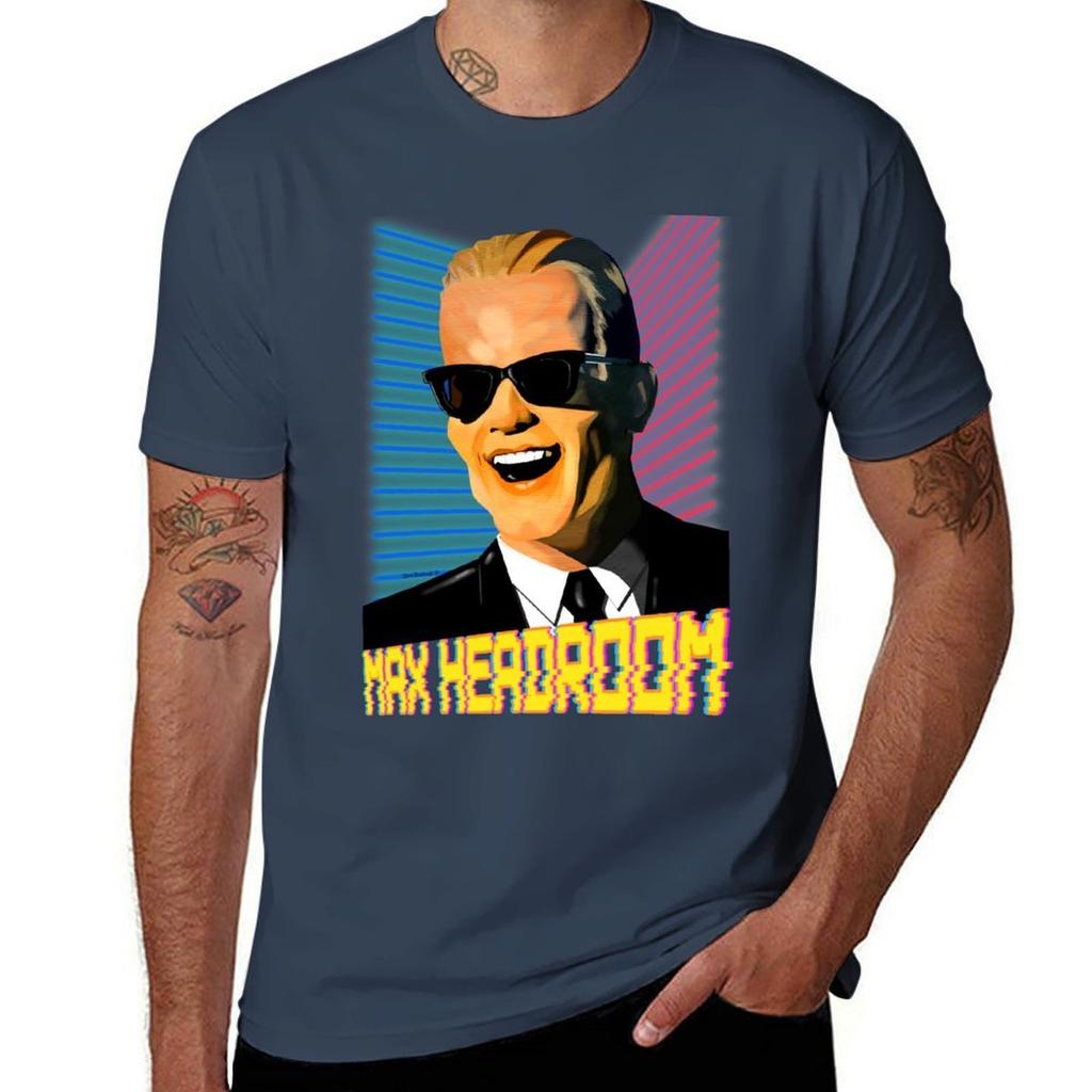 Max Headroom 2021 T-Shirt Unisex T-Shirts Baumwoll-T-Shirts Für Unisex Baumwolle Lustiges T-Shirt