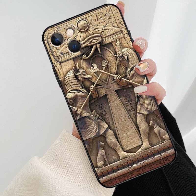 Ägypten Pharao Wandmalerei Handyhülle Für iPhone 17 Pro Max 15 14 13 11 12 16 Pro Max mini 15 16 Plus 16e 17 Air Cover