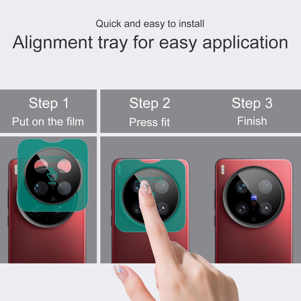 IMAK For vivo X200 Ultra 5G Tempered Glass Camera Lens Protector with Self Positioning Frame (Black Version)