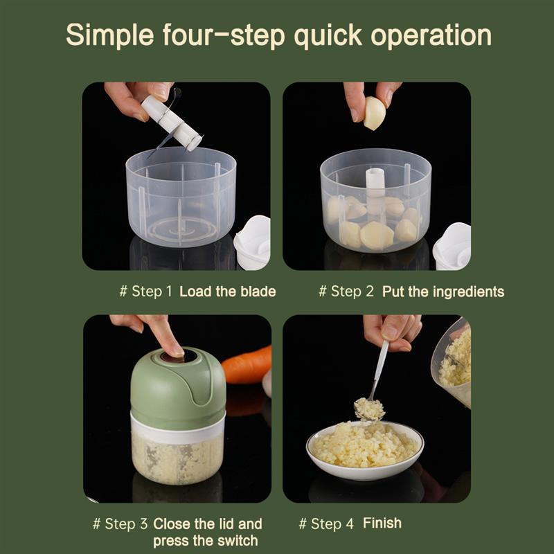 Electric Garlic Masher Crusher Cutter Meat Mincer Food Chopping Vegetable Chopper Kitchen Tools Grinder Pepper Chili Machine