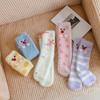 Cute Eyes Mink Fur Socks Soft Thicken Warm Socks Kawaii Plush Dot Socks  Fall Winter
