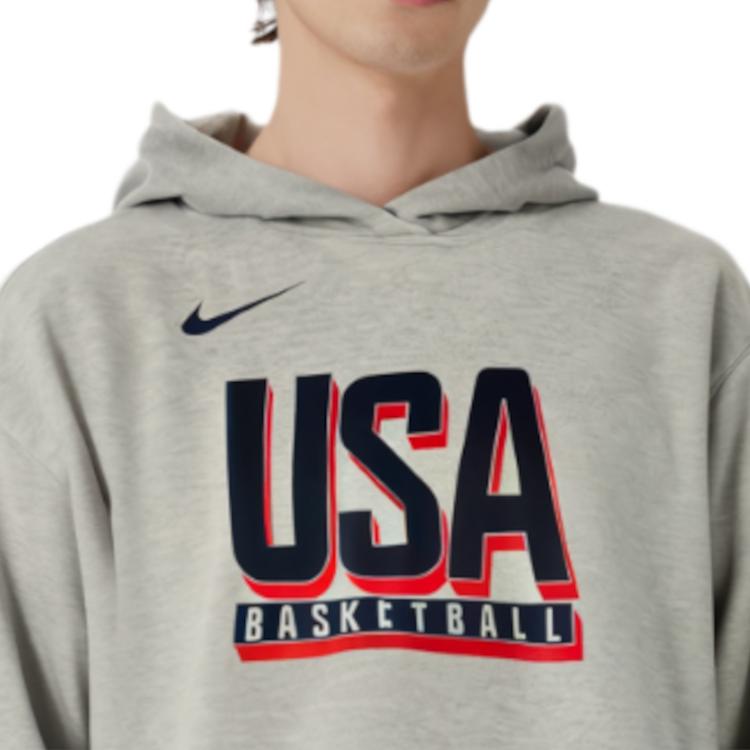 Nike USA Basketball Loose Comfortable Sweat-Wicking Hoodie With Drawstring And Mid-Waist Cuffed Joggers Casual Sports Set FQ0308-063+FQ0309-063