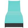 Folding Sun Lounger with Cushion and Storage Space Black Poly Rattan