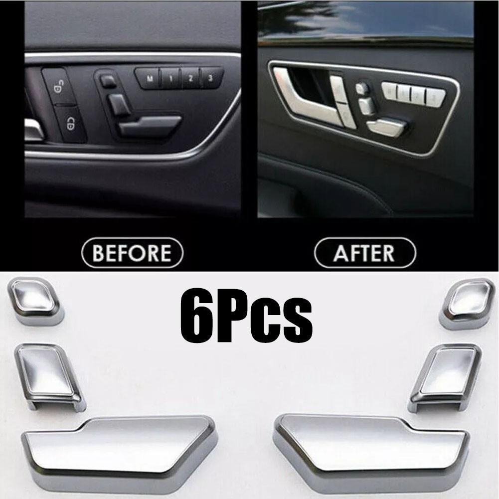 For Mercedes Chrome Door Seats Adjust Button Cover Fits E Class W212 Models