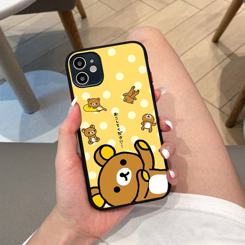 Cute Cartoon R-Rilakkuma Phone Case For IPhone 14 11 12 13 Mini Pro Max 8 7 Plus X XR XS MAX Translucent Matte Cover