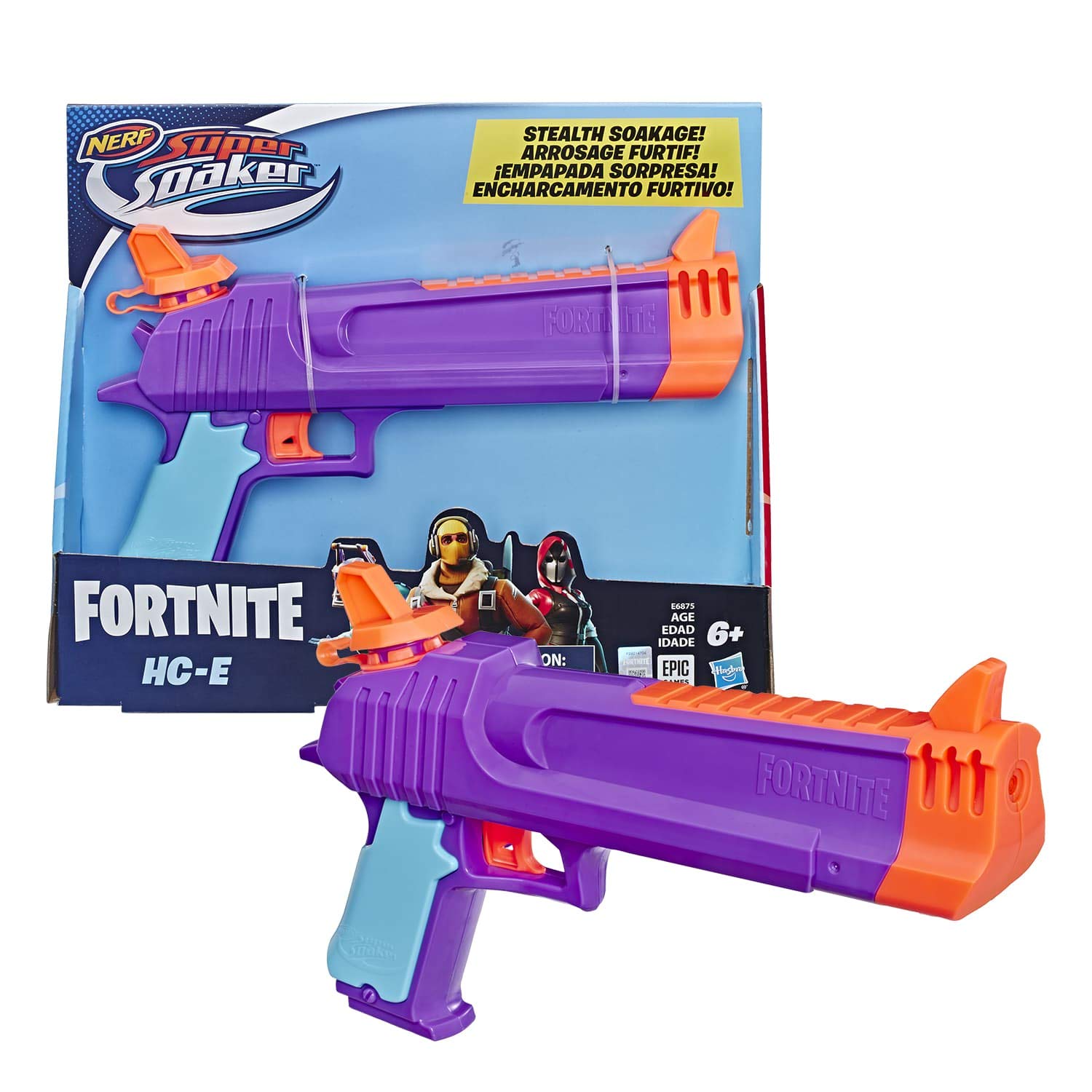 

HASBRO Nerf Fortnite HC E Super Soaker Водный компактный для молодых подростков и настоящих взрослых Бластер, вместимость 218,8 мл, размер, люди, взрослые, E6875,