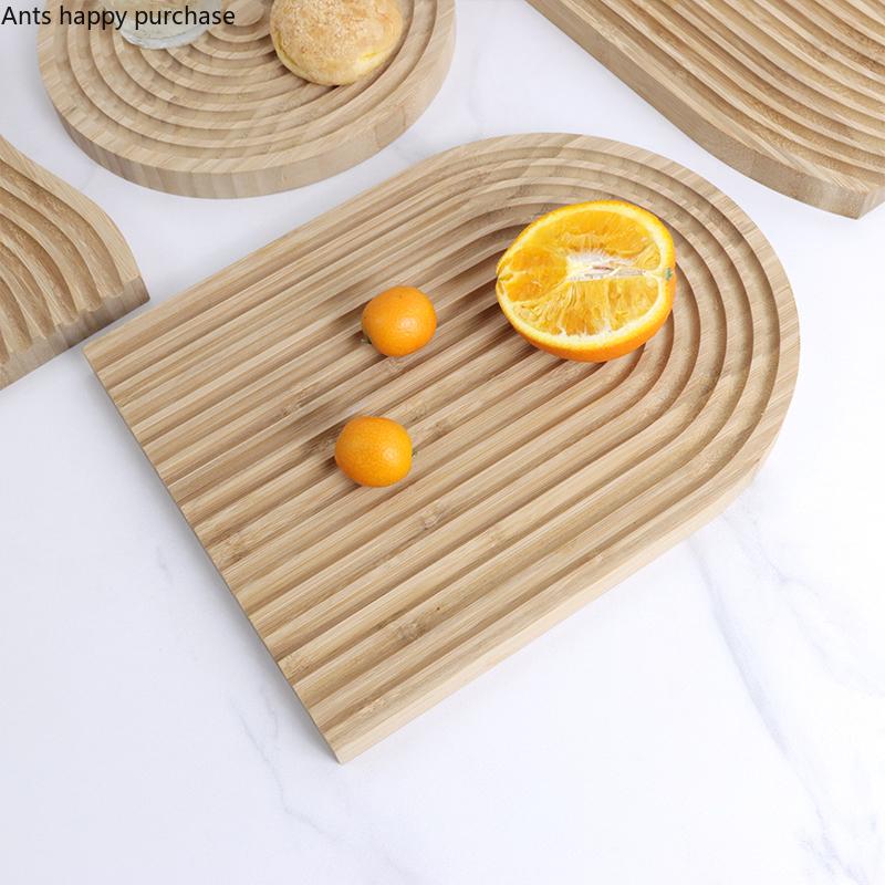 Wooden Dinner Plate Bread Pan Dim Sum Plate Pizza Plates Cake Pan Tea Tray Dessert Plates Fruit Dish Snack Tray Storage Trays