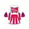 Zombie Cheerleading Uniform Women's Long-sleeve Cheerleader Performance Top Short Skirt Pom-pom Halloween School Student Costume