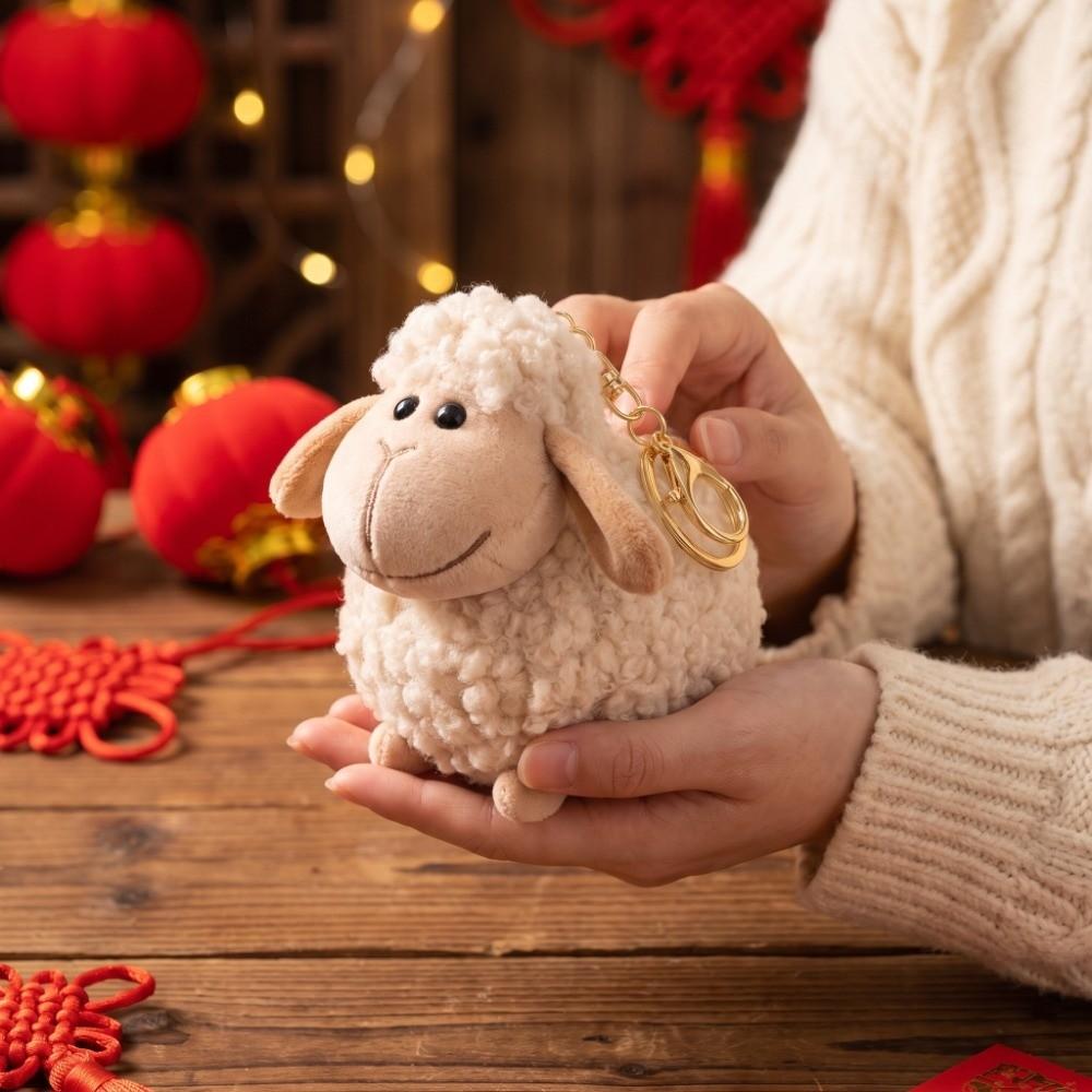 Lamb Sheep Plush Pendant Cartoon Soft Lamb Doll Ornament Mini Sheep Plush Keychain Kids Gift