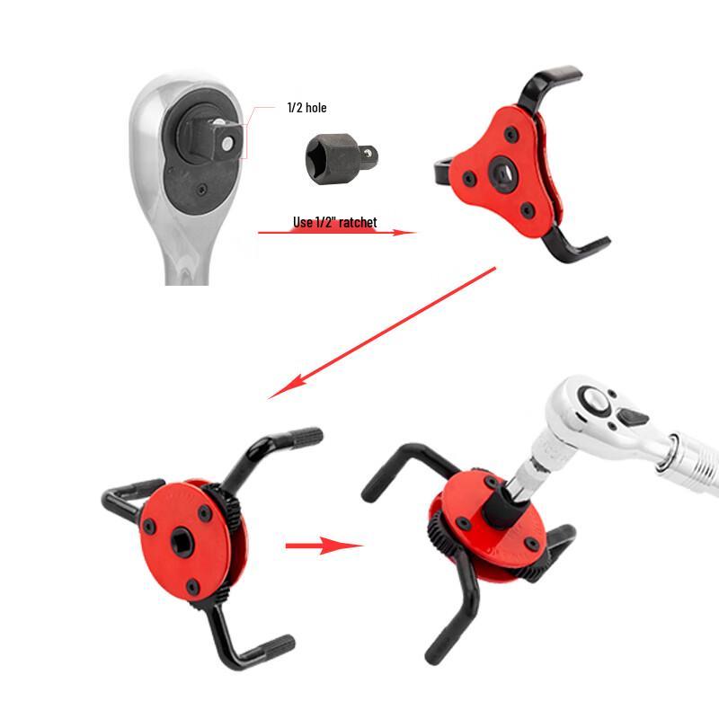 Three-Jaw Oil Filter Wrench