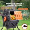 Compost Bin, 18.5-Gal Small Composting Tumbler, Compact Single Rotating Chamber with Sliding Door and Steel Frame, BPA Free Composter Bin Tumbler for