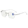 2026 Fashionable Diamond Cut Rimless Clear Lens Celebrity Glasses for Reading