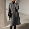 Abrigo de Lana Ligero de Doble Cara para Mujer Otoño Invierno Versátil Adelgazante Entallado de Lana Cálido para Exterior