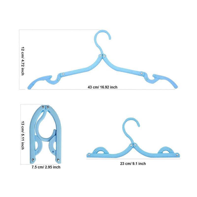 4 Colors Travel Hangers Set 4/8Pcs Folding Clothes Hangers Portable Plastic Clothes Hanger Set Multi-functional Hanging Rack