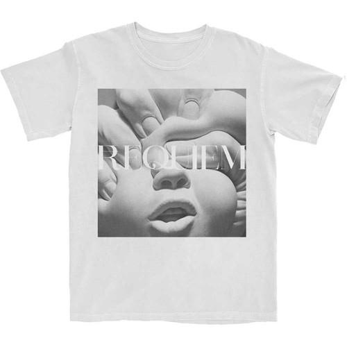 Camiseta de algodão unissex do álbum Requiem adulto Korn L branco