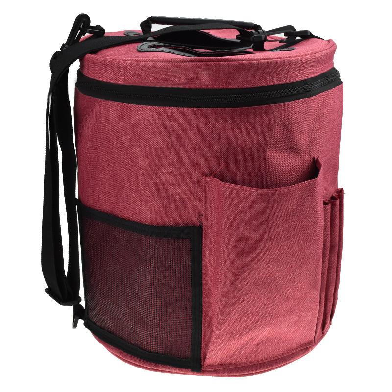 Oxford Cloth Knitting Needles Crochet Tool Wool Storage Bag Tote Organizer Drum Bag Wool Storage Case Crochet Yarn Storage