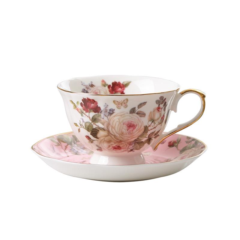 Englische Kamelie Blume Keramik Kaffeetasse Haushalt Nachmittagstee Tasse Platte