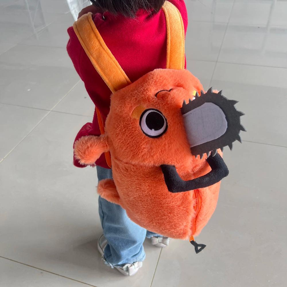 Kawaii Chainsaw Man Pochita Plush Slipper Pochita Peluche Schoolbag Stuffed Soft Backpack Adult Kids Plushie Gift 38cm