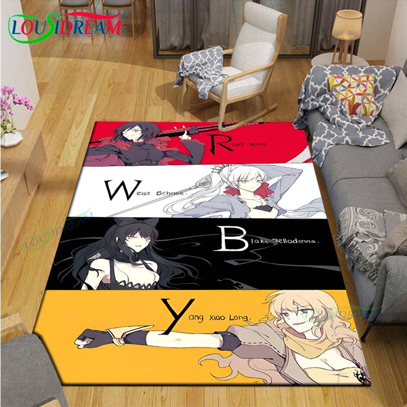 Anime Characters A-RWBY Carpet for Living Room Home Sofa Decoration,Children Game Large Decor Floor Mat Yoga Mat Large Carpet