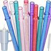 Straw, Reusable Clear Plastic Glitter Straws, Extra Long Tumbler Straws For Cups