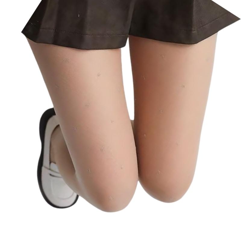 Vintage Shimmery Small Dots Pattern Sheer Pantyhose Stockings for Women Japanese Thin See Through Silk Tights Leggings