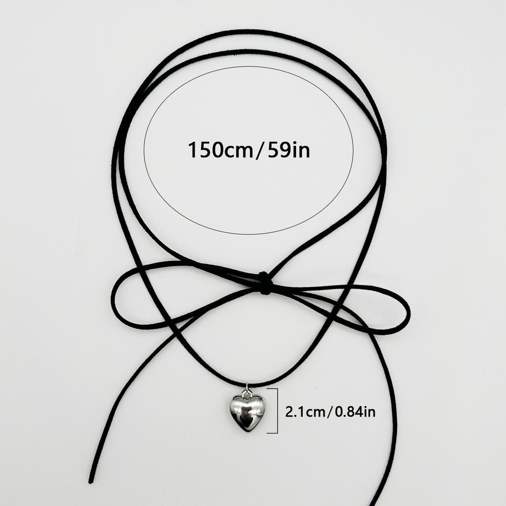 European and American Sweet and Cool Wind Pulling Adjustable Choker Female Simple Personality Metal Feeling Small Love Peach Heart Pendant Necklace