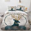 Cartoon Elk Duvet Cover King Queen Size Golden Deer Pattern Bedding Set for Teens Adults Wild Buck Quilt Cover with Pillowcase