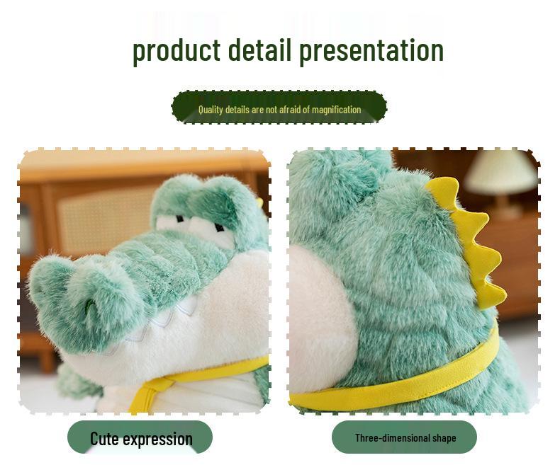 Mr. Crocodile Plush Toy - Cute Large Sleeping Pillow for Kids