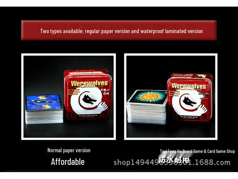 Werewolf 6th Gen Card Game: Waterproof Tin Box - "It's Dark, Please Close Your Eyes" Edition