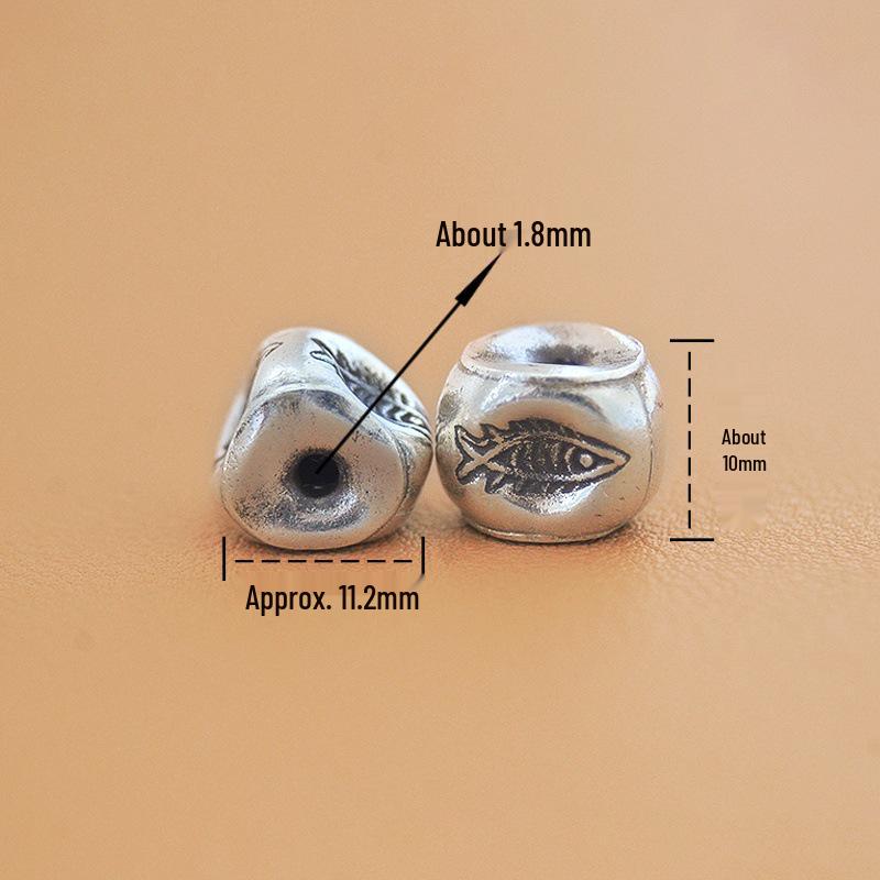 Chiang Mai Handmade Silver Triangle Fish Pattern Beads - Irregular DIY Exotic Style