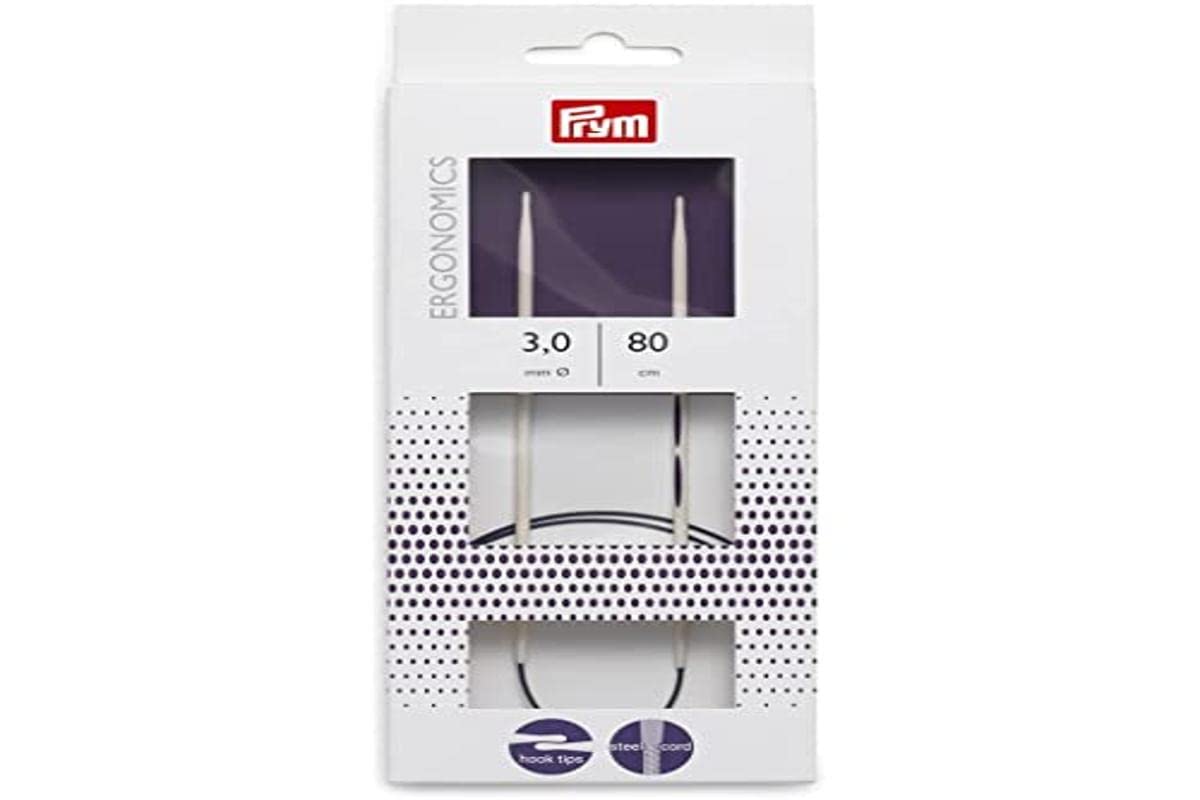 Эргономичные круговые спицы Prym, 80 см, 3,0 мм белый