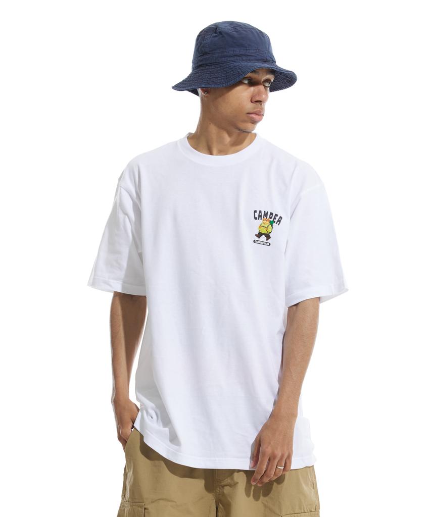 CREAM SODA LAB Camping Club Small Logo Short Sleeve T-Shirt White Lime